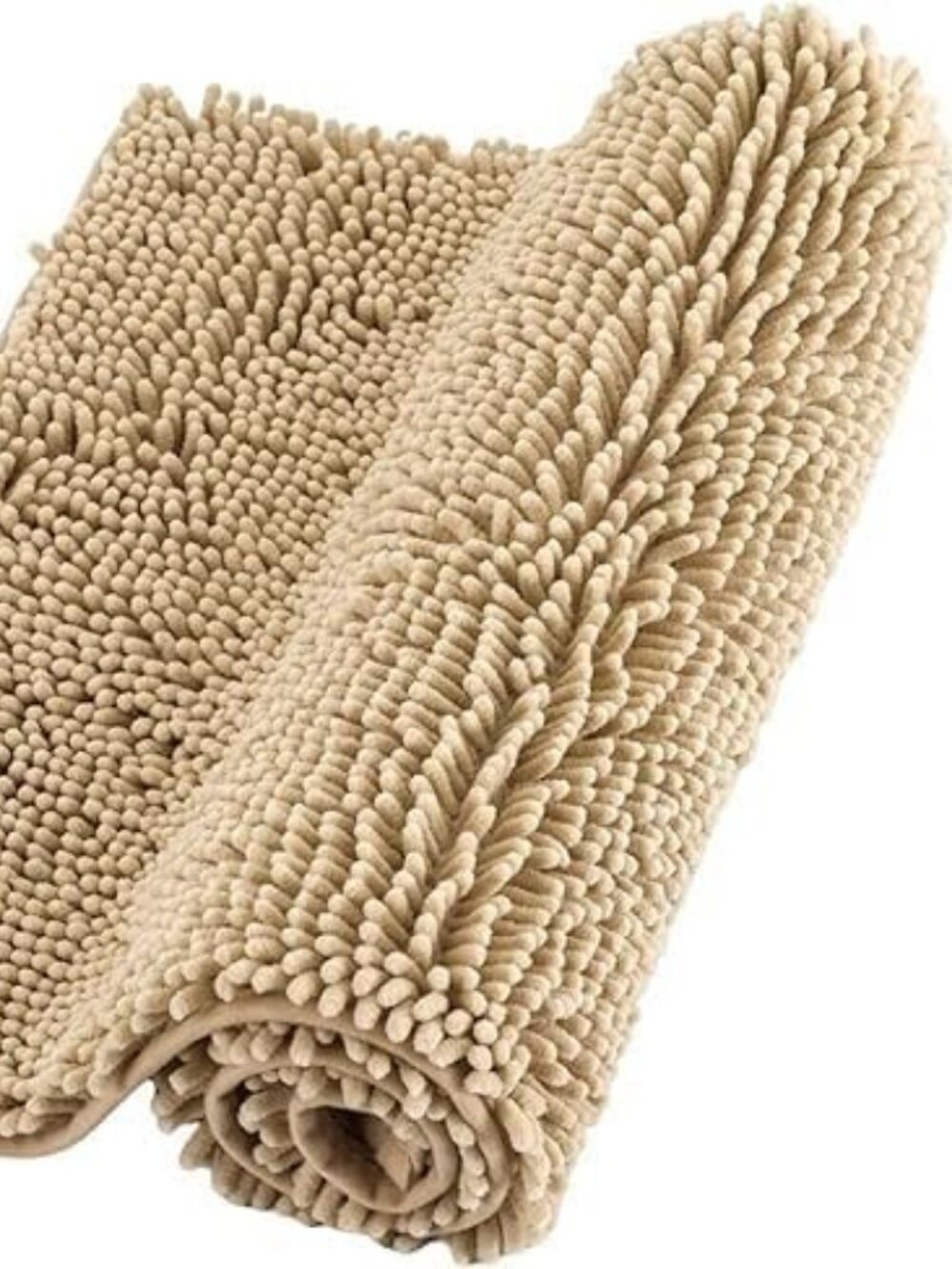 Chenille Bathroom Shower Mat Bathroom Accessories (Caramel, 16" x 24")